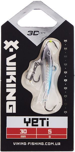 Балансир Viking Fishing Yeti Ice Jig 30mm 5.0g #3 Light Blue Glam 1919.01.77 фото