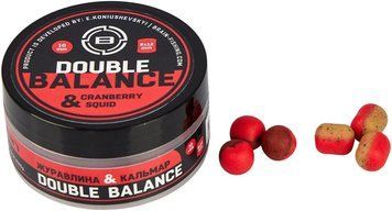 Бойлы Brain Double Balance Cranberry & Squid (клюква + кальмар) 12+10х14mm 200.71.29 фото