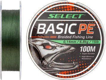 Шнур Select Basic PE Green 100m 0.20mm 28lb/12.7kg 1870.27.65 фото