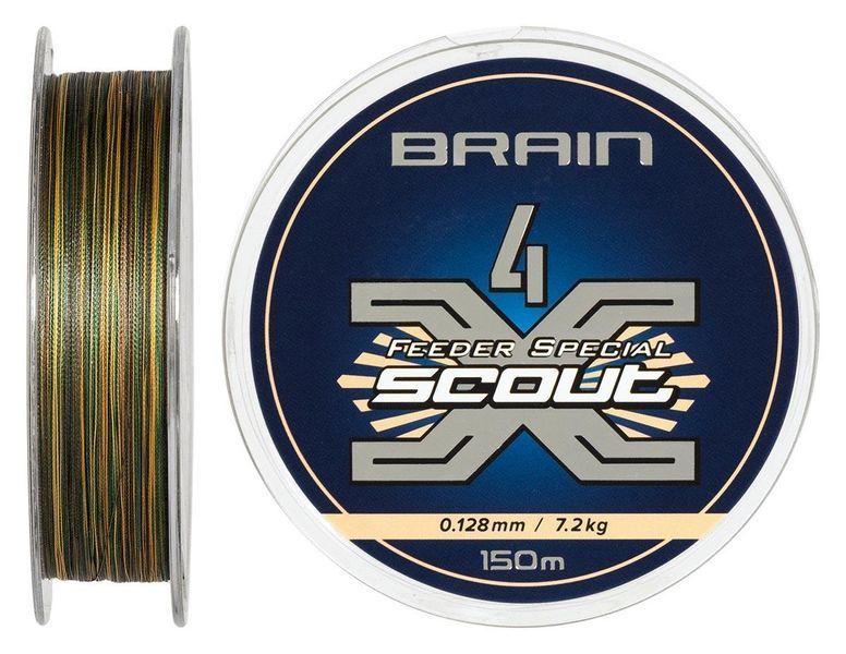 Шнур Brain Scout 4X 150m (camo green) 0.128mm 7.2kg 1858.54.81 фото