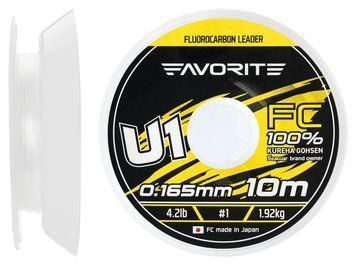 Флюорокарбон Favorite U1 FC 10m #1.0/0.165mm 4.2lb/1.92kg 1693.11.75 фото