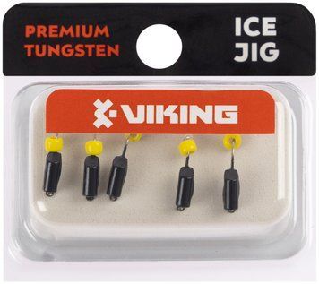 Мормышка вольфрамовая Viking Fishing Rigabik+bead 0.62g 2.5mm Black+Y (5шт) 1919.04.10 фото