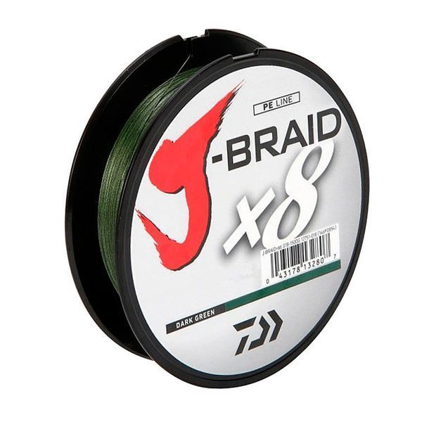 Шнур Daiwa J-Braid X8 150m Dark Green 6.0kg 0.10mm #0.8 (12751-010) 12751-010 фото