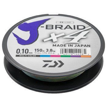Шнур Daiwa J-Braid X4E 150m Multi Color 3.8kg 0.10mm #0.6 (12745-010) 12745-010 фото