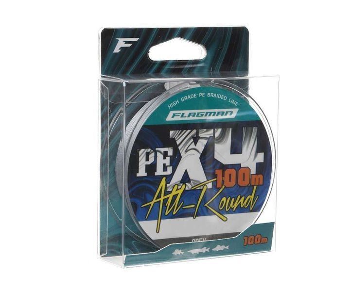 Шнур Flagman All-Round PE X-4 100м 0.16мм Grey X4A1-016 фото
