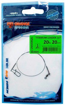 Поводок UKRSPIN Orange Spinning титан 1x7 27см 14кг(30lb)/0.45мм 1590.03.93 фото