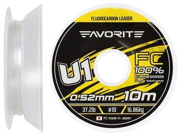 Флюорокарбон Favorite U1 FC 10m #10/0.52mm 37.2lb/16.86kg 1693.11.88 фото
