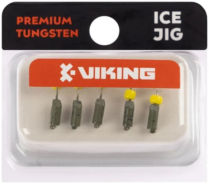Мормышка вольфрамовая Viking Fishing Rigabik+bead 0.62g 2.5mm Olive+Y (5шт) 1919.04.13 фото