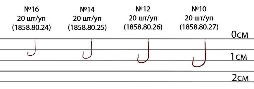 Гачок Brain Match B1020 #16 (20 шт/уп) ц:red 1858.80.24 фото